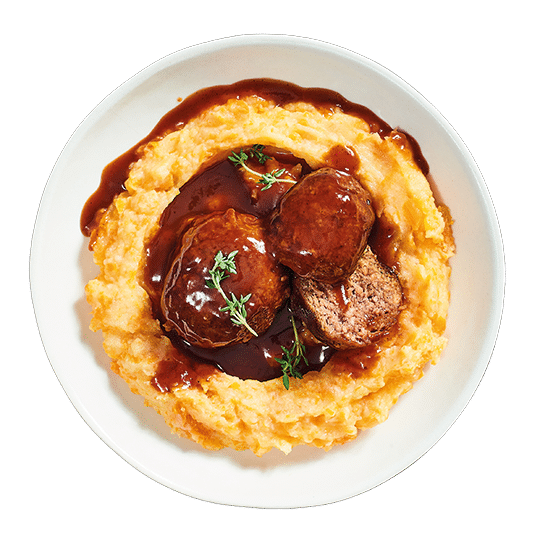Meat Ball in Creamy Sauce with Mashed Potatoes